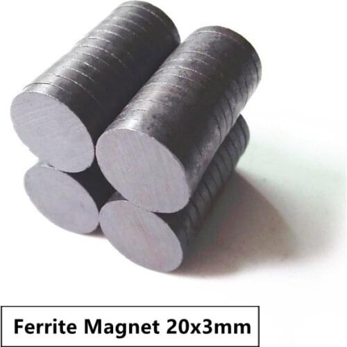 10 20 50PCS/LOT Y30 Disc Ferrite Magnet 20*3 Permanent magnet 20x3 Black Round Speaker magnet 20 x 3