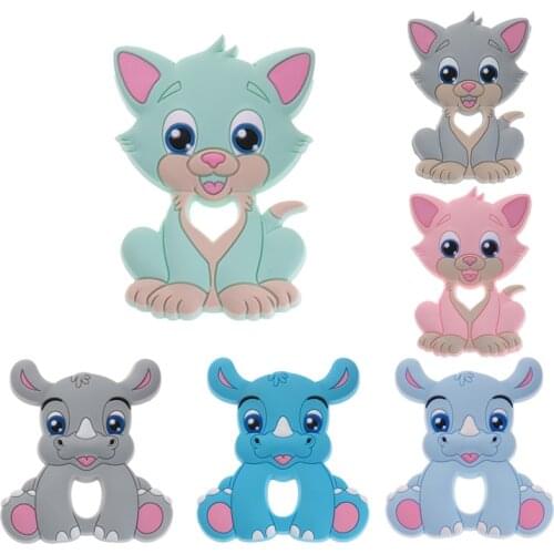10pcs Baby Silicone Teethers Animals Baby Teether For Teeth Silicone Personalized Pacifier Luxury Pacifiers BPA Free Baby Goods