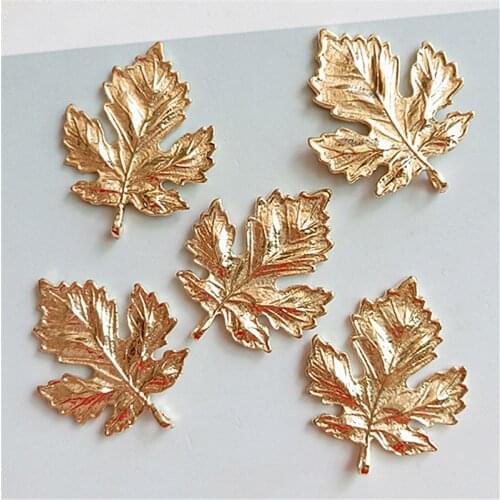 10 PCS 30x38mm Metal KC Gold Plated Leaf Pendant DIY Alloy Accessories For Jewelry Making