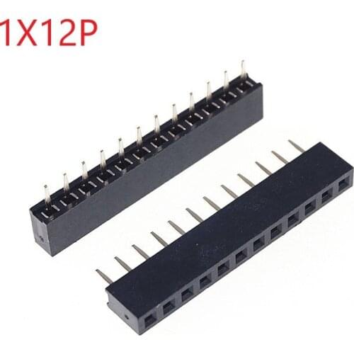 100pcs 1x12 P 12 Pin 2.0 mm PCB Female Header Pin Headers Single row Straight Through Hole Insulator height 4.30mm Rohs Reach