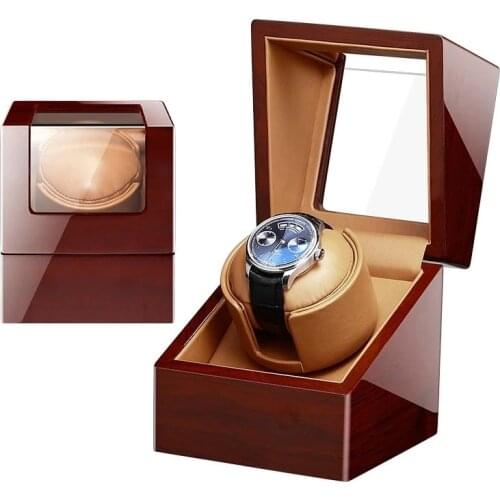 2021 Top Watch Box Single Mechanical Watches Winder Case Brown Holder Jewelry Storage organizador
