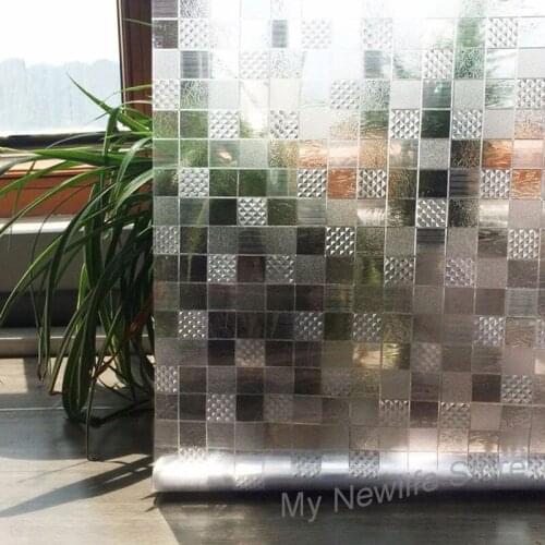 3D Mosaic Square frosted glass window film sticker balcony bathroom Static privacy Decorative PVC Film home decor 45/60/90*200cm