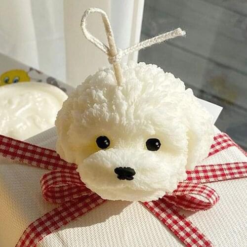 3D Teddy Dog Head Candle Silicone Mold Handmade Aromatherapy Candle Making Material Mould DIY Wedding Valentines Day Present