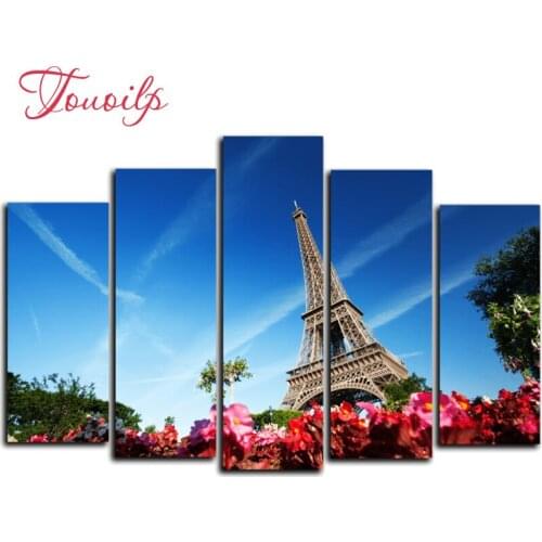 5pcs,Full square&round DIY Tower flower 5d Diamond Painting Cross Stitch Diamond Embroidery Patterns rhinestones Diamond Mosaic