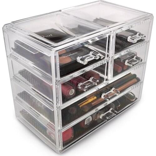 Acrylic Makeup Organizer Desktop Cosmetic Drawer Storage Box Lipstick Holder Perfume Organizer Dust-proof Makeup Jewelry Box