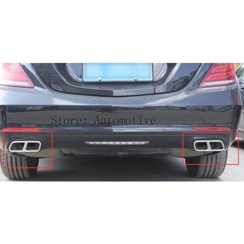 Car Accessory Steel Exhaust Cover Outputs Tail Frame Trim For Mercedes Benz S-Class W222 Coupe S Class AMG Auto Parts 2010-2017