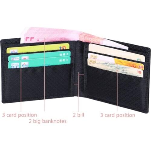Fashion Mens Bifold RFID Blocking Carbon Fiber Wallet ID Card Holder Purse Case LX9F