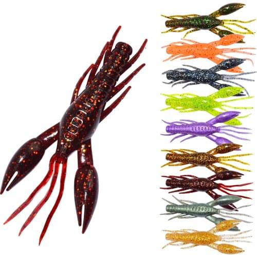 Worm Craws Shrimp Soft Lure 80mm5.5g Smell Salt Silicone Artificial Bait Speed Sinking Wobbler Bass Carp Ima Fishing Tackle 4PCS