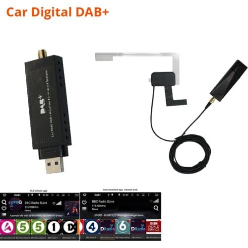 Dab Radio Receiver In Car Antenna Digital DAB+ Adapter Aux Tuner Box Audio USB Amplified Loop Antenna Android Decoding Radios