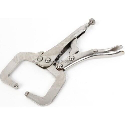 Fixed Head Spring Loaded C Type Clamp Vise Grip Locking Welding Pliers 6" Long