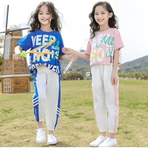 Fashion Girls Clothing Sets Summer Baby Girl Clothes Sleeveless T-shirt + Long Pants Kids Children Outfits Teen 6 8 9 10 12 Year