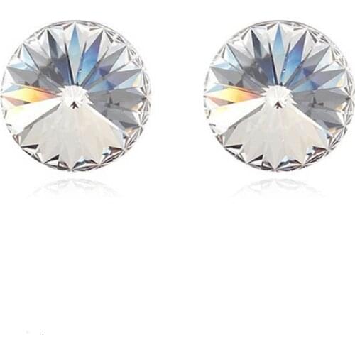 Ms Betti Mini Round Stone Stud Earring Cute Simple Design 8mm Rivori With Crystal From Austria 2021 Graduation Gift