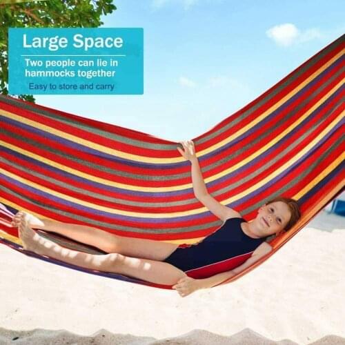 Outdoor Canvas Hammock Red Blue Camping Swing Comfortable Outdoor And Convenient Bed Hiking Supplies Garden Hanging Backyar A8R4