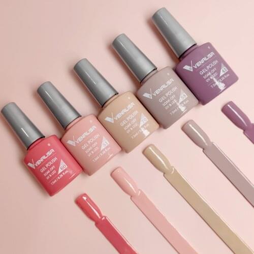 5pcs/set VENALISA Nail Gel Polish Tempered Top Coat Base 7.5ml VENALISA Soak off Organic UV LED Nail Gel Varnish Nail Manicure