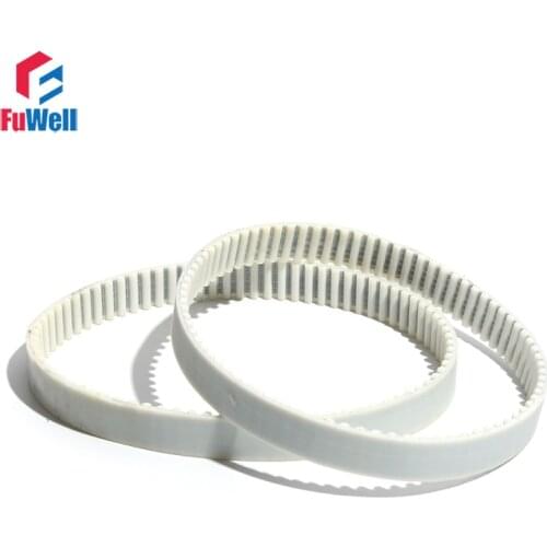 HTD5M Timing Belt 15/20/25/30mm Width White PU Polyurethane Toothed Belt 600/605/610/620/630/640/650mm Transmission Pulley Belt