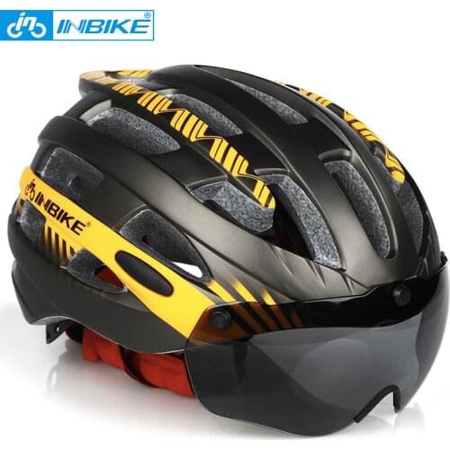 INBIKE Cycling Helmet MTB Bike Goggles Helme Professional Mountain Racing Helmet Ciclismo Men Women Bicycle IN-MOLD Safely Cap