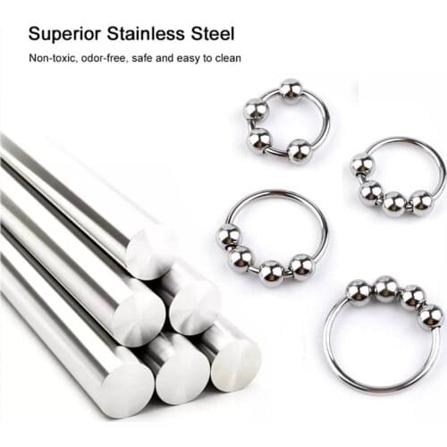 Four beads Stainless Steel Penis Rings Male Cock Rings Glans Adult 18+ with Beads Cockring For Men Delay Ejaculation Sex Tools