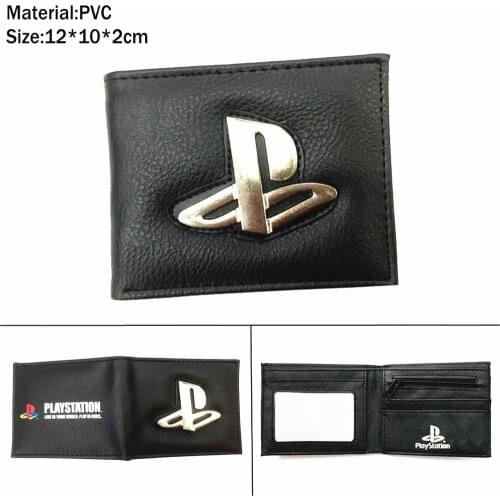 PlayStation Pu Wallet Bifold Short Photo Card Holder Boys Girls Zip Coin Pocket Purses Teenger Unisex Casual Moneybag