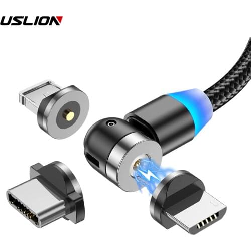 USLION Magnetic USB Cable Fast Charging Type C Cable Magnet Charger Wire Micro USB Cable For iPhone 11 Pro XS Max Xiaomi note