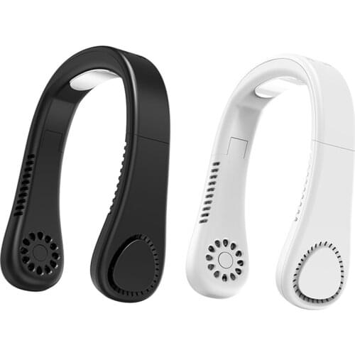 Mini Neck Fan Portable Bladeless Fan Rechargeable Leafless Hanging Fans Air Cooler Wearable Neckband Fans