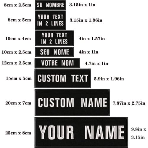 8X5cm Embroidery Custom Name Text Patch Stripes badge Iron On Or Sew On Or Velcro Backing Patches For Backpack Hat