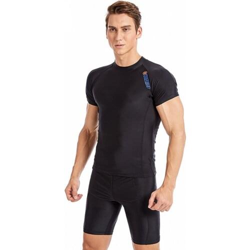 New Mens Outdoor Sports Tight Wetsuit Short Sleeve Split Swimsuit Anti-UV Surfing Suit Swimming T-Shirt + Shorts L-5XL 2021