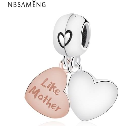 Fit Bracelet 925 Sterling Silver Bead Charms Heart Of Love Pendant Charm Beads For Jewelry Making Mother Day