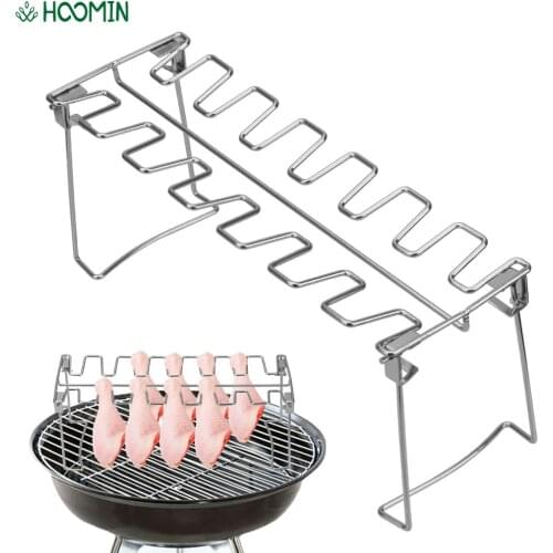 Chicken Wing Leg Rack Roast Rack Roast Chicken Leg Rack Non-Stick Barbecue Supplies Barbecue Rib Stainless Steel Grilling