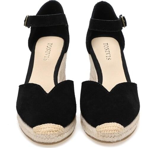 Women Sandals Ankle-wrap Sandals Sapatos Mulher Sandals Wedge Heel Shoes for Closed Toe Wedges Casual Summer Shoes Ladies