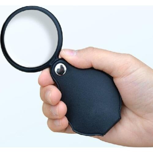 Folding bag Optical lens 6X magnifying glass holding mini high definition magnifying glass looking map jewelry identification