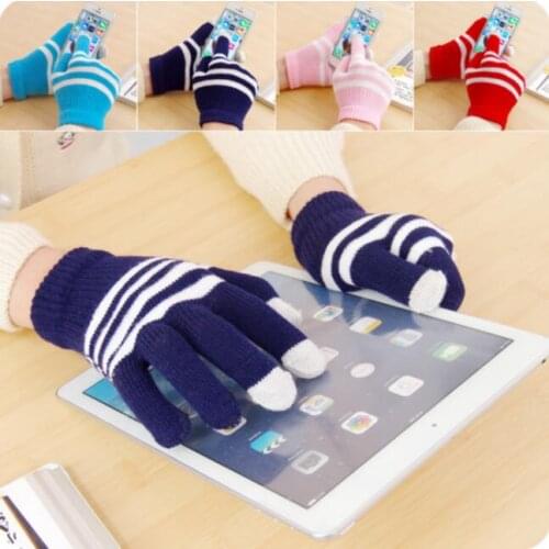 Warm Woolen Gloves Mobile Phone Touch Screen Gloves 5 Pairs/Lot Winter Windproof Gloves