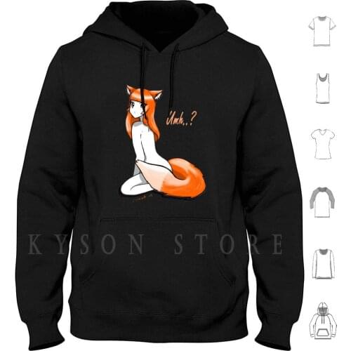Foxy Girl Fox Loli Kawaii Hoodie long sleeve Cotton Foxy Girl Fox Loli Kawaii Animal Animals Furry Cute Sweet