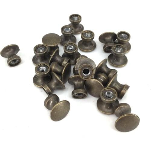 Round Button Knobs - Single Hole Classical Jewelry case wooden box Vintage Small Pulls Decorative Mini Furniture Knob 12mmX11mm