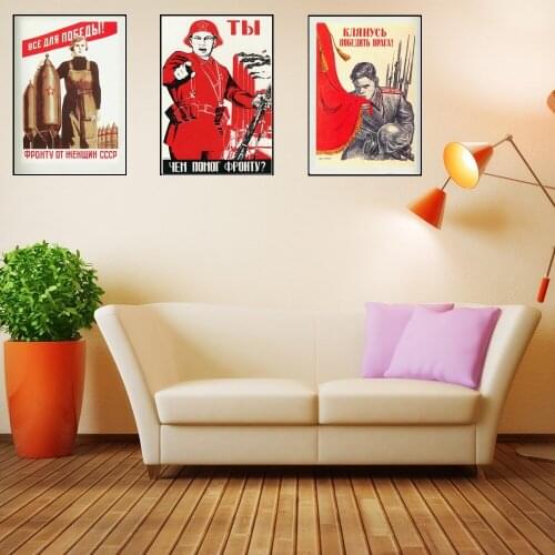 Vintage World war ii Soviet propaganda posters 1941-1945 Patriotic War Posters retro style decorative paintings New 2019 posters