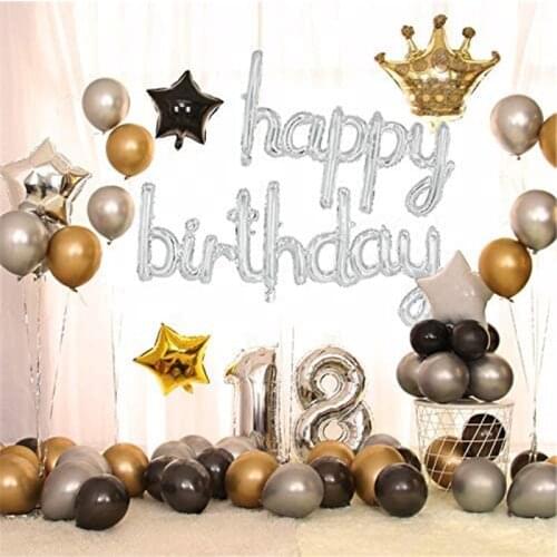 Happy Birthday Balloons Rose Gold Number Ballons Baloons 18th Birthday Party Decorations Kids Adult 18 Birthday Baloes