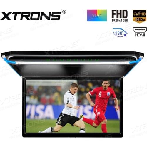17.3" Flip Down Car Monitor Car Roof Monitor Roof Mounted Monitor with Built-in HDMI Input (2 IR Headphones Included)