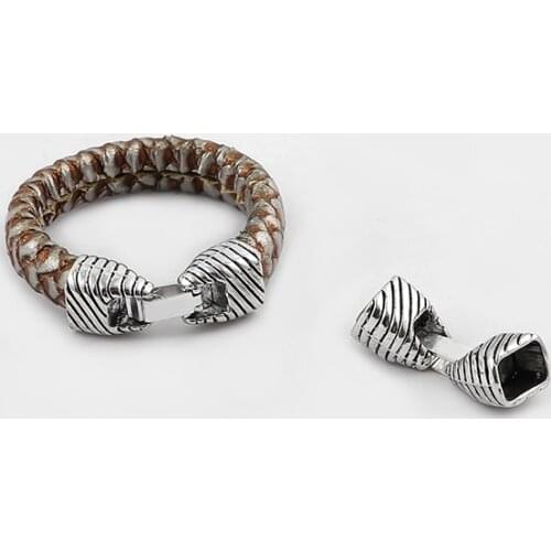 3Sets 2 Styles End Cap Snap Clasp For Flat Leather Cord Bracelet Necklace Jewelry Making Findings Accessories