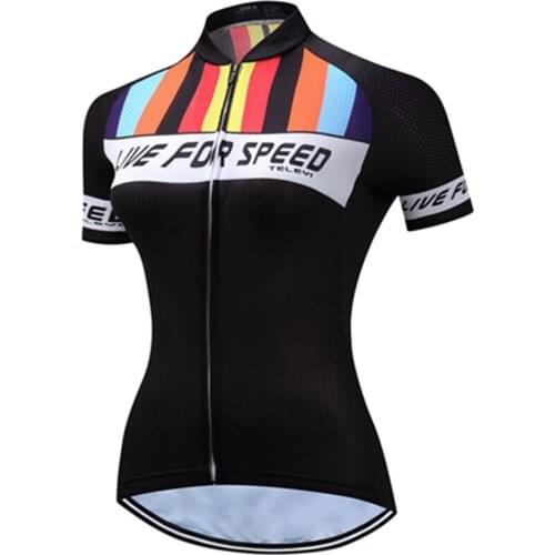 Females Black Sports Cycling Jersey Wear Outdoor Bike Clothes shirt womens Bicycle short Sleeves MTB Clothing Roupa ciclismo