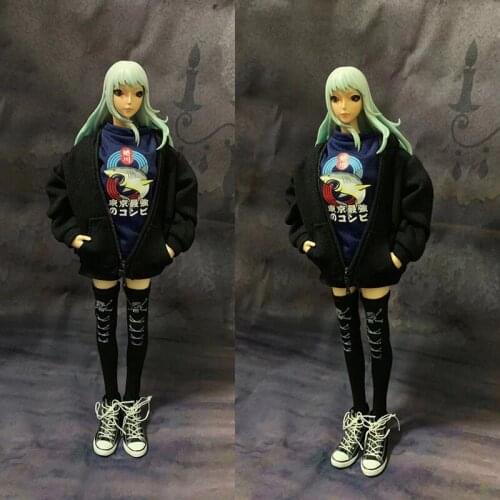 1:6 female soldier woman doll clothing accessories shark head coat skull skull socks T-shirt Tokyos strongest 12-inch woman