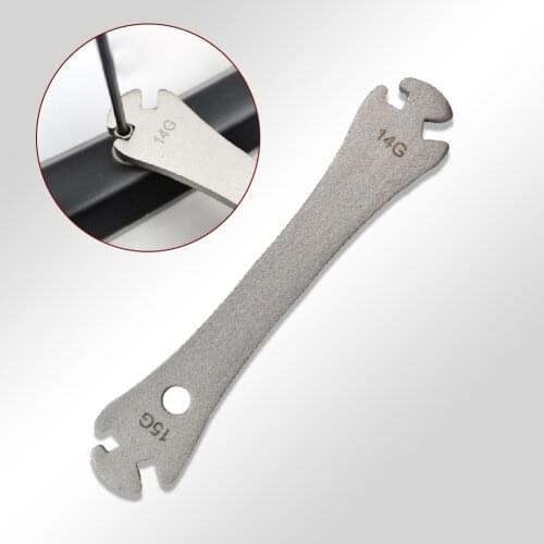 1pc Bike Wrench Bicycle Wheel Spoke Tightening Correction Repair Wire Wrench For 14/15g Spokes Stainless Steel Spanner Tools
