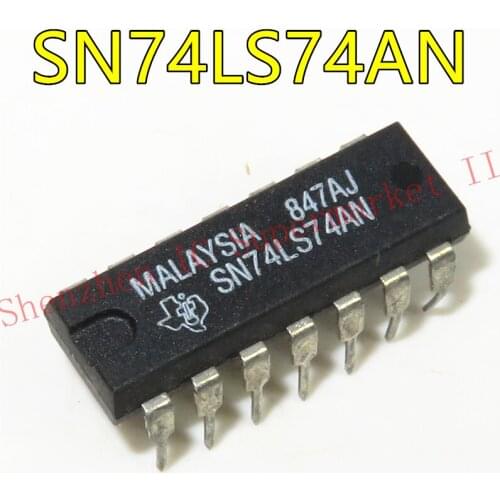 10pcs/lot SN74LS74AN SN74LS74N SN74LS74 DIP-14 new original DUAL D-TYPE POSITIVE-EDGE-TRIGGERED FLIP-FLOPS WITH PRESET AND CLEAR