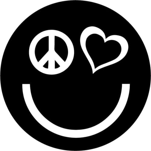 15X15CM Peace Love Happy Smiley Face Window Vinyl Decals Car Decoration Sticker