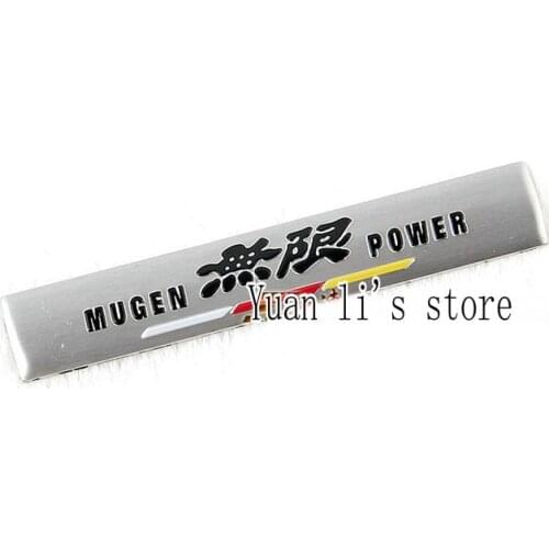 1X Rectangle Mugen Power Aluminum Car Body Sticker Mugen Badge Emblem stick 73.2*12mm Car Styling