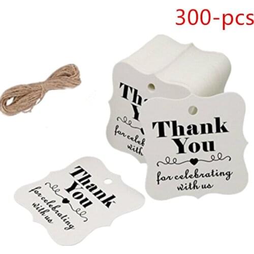 300 PCS Personalized Kraft Paper Gift Tags wedding cards Party DIY gifts decoration Thank You for Wedding Baby Shower tags