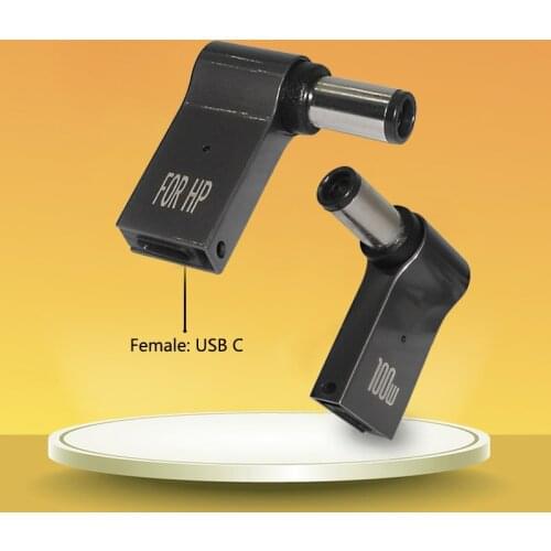 100W USB Type C Laptop Power Adapter Connector for Hp Pavilion Fast Charging Cable USB C to 7.4*5.0mm Male Charger Converter