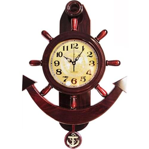 Big Vintage Wall Clock Silent Large Luxury Digital Mediterranean Antique Wall Clock Mute Nautical Classic Klok Home Decor AD50WC