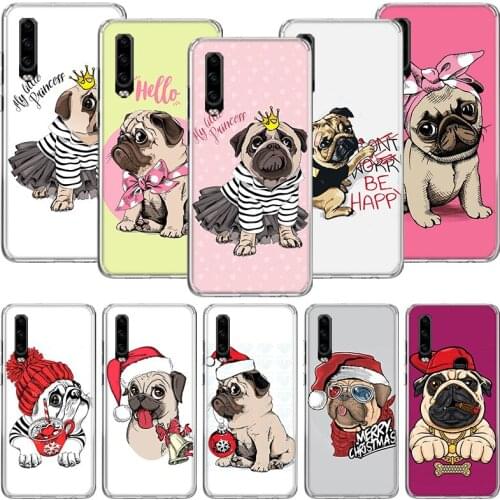 Cute Pug French Bulldog Phone Case For Huawei P30 P40 P20 P10 Mate 20 10 30 Lite Pro P Smart Z Plus Printing Cover Coque Shell