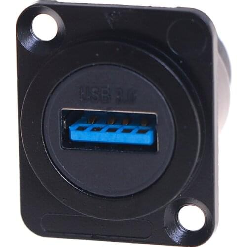 D Type Metal USB Socket Double Pass Connector USB 3.0 Connector Panel Mounting