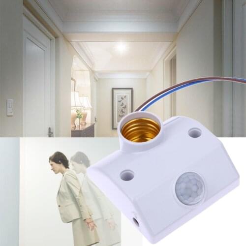 E27 AC220 50/60HZ Infrared Motion Sensor Automatic Light Lamp Holder Light Control Intelligent Delay Switch Base With E27 Screw
