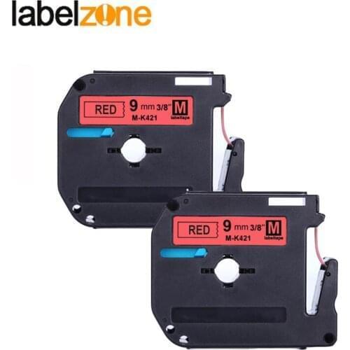 9mm black on red mk421 laminated label tape compatible Brother p-touch printer m-k421 mk-421 ribbon cassette for Brother M tape